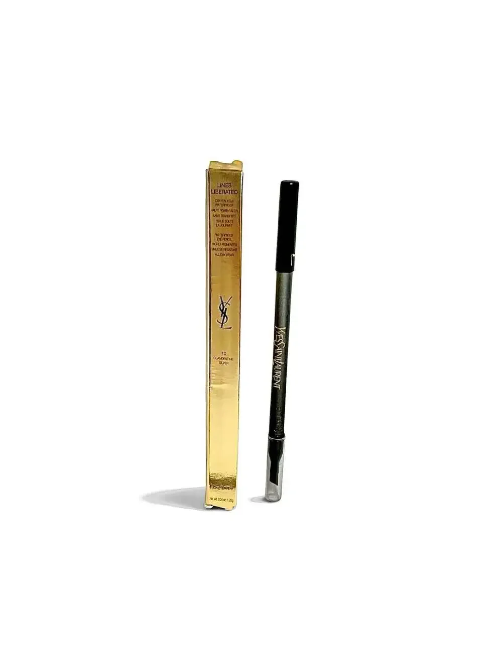 YSL Liberated Waterproof Eye Pencil 10 Clandestine Silver